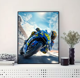 Preview: Diamond Painting Motorradrennen Valentino Rossi